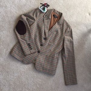 Talbots like-new equestrian plaid blazer